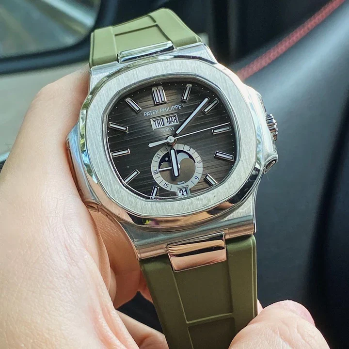 Tempomat - FKM Vulcanized Green Rubber Strap for Patek Nautilus - Image 3