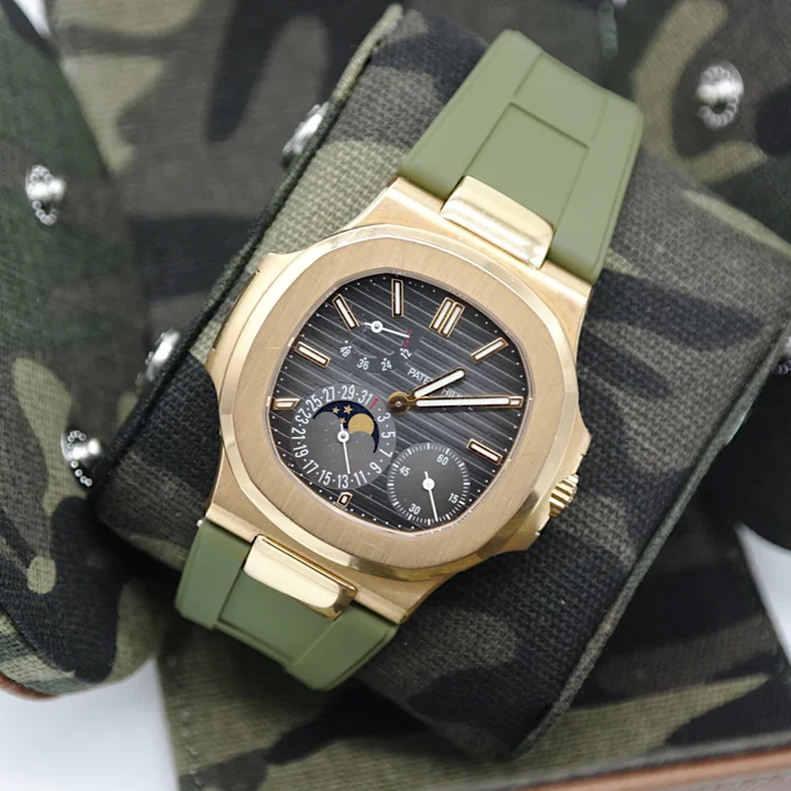 Tempomat - FKM Vulcanized Green Rubber Strap for Patek Nautilus - Image 4